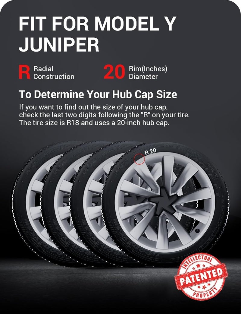 Basenor 2026 2025 Tesla Model Y 20 Inch Wheel Rim Protector, Silver Scratch Guard Hubcap Curb Rash Cover, Tire Trim Protection for Model Y Juniper Accessories - Image 3